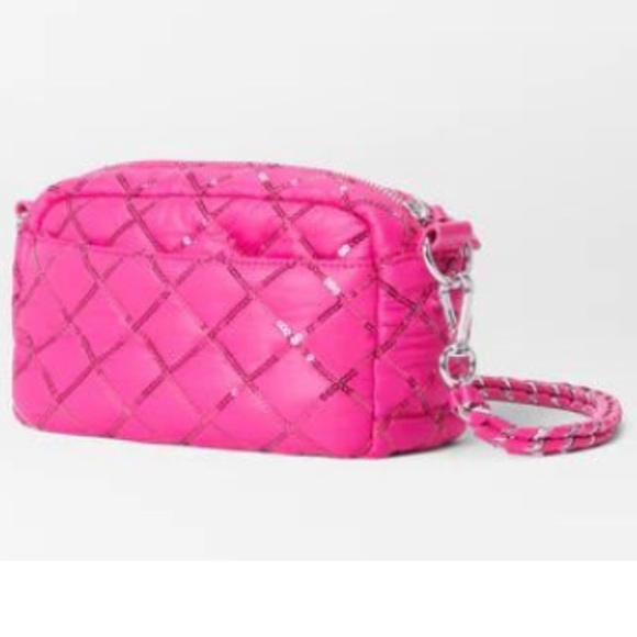 MZ Wallace Mini Crosby Bright Fuchsia with Sequins - Picture 6 of 8